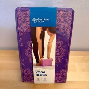 GAIAM Deep Purple Yoga Block, Dimensions 9”Wx6”Hx4”D